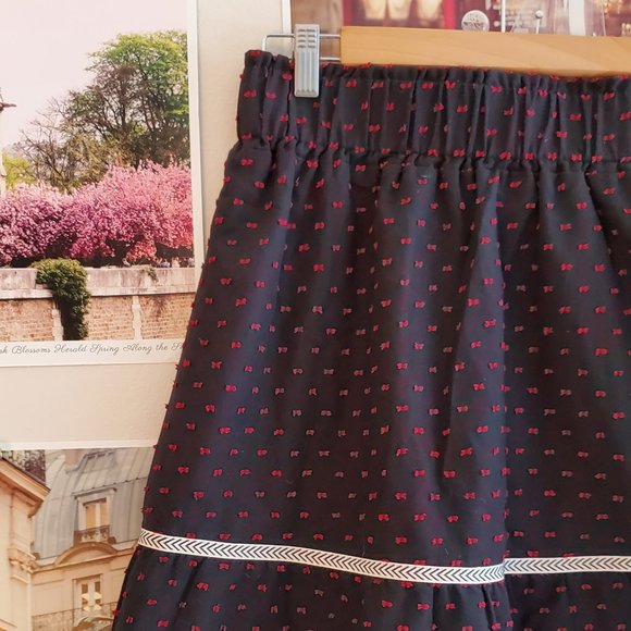 Luna Moon Boho Navy Midi Skirt - Picture 2 of 5